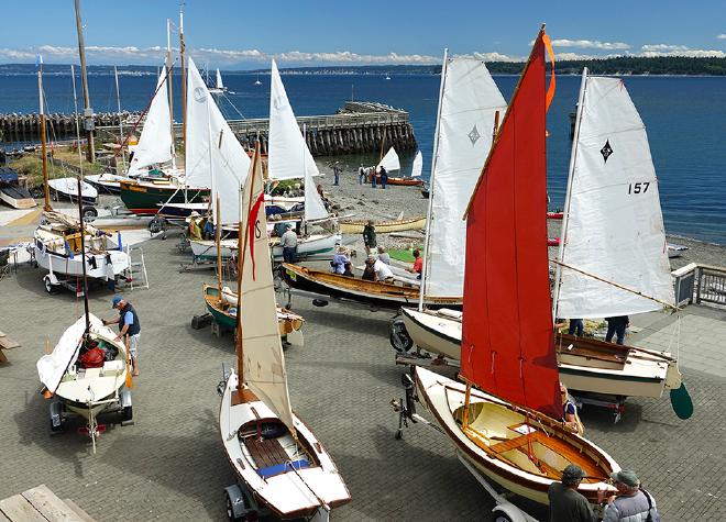 Inspecting boats on the beach